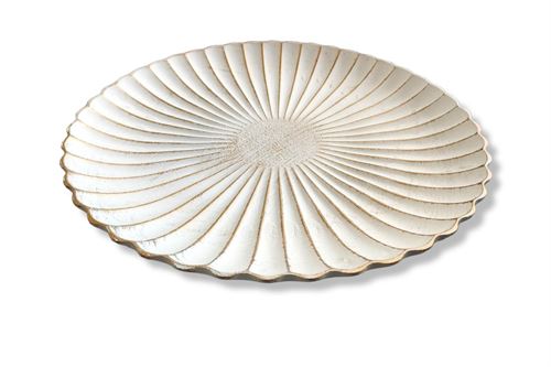 CENTRO MESA SHELL BRANCO 32CM