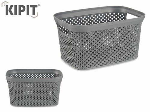 86628 CESTO ORG PL 3L ANTRACITE 23 x 16,5 x 12,5 cm.
