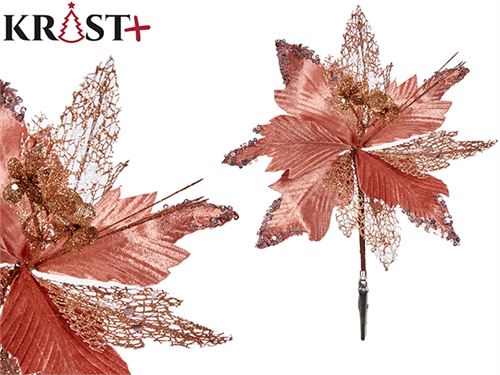 98206 FLOR NATAL TECIDO 25CM ROSA