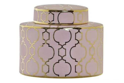 LD-194612 JARRO PORCELANA 18X18X16 CROMADO ROSA