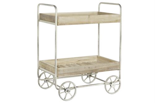MB-206183 CARRINHO SERVIÇO ABETO E METAL 70X46X88CM RUSTICO