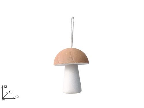 360645 COGUMELO NATAL 12CM BEJE