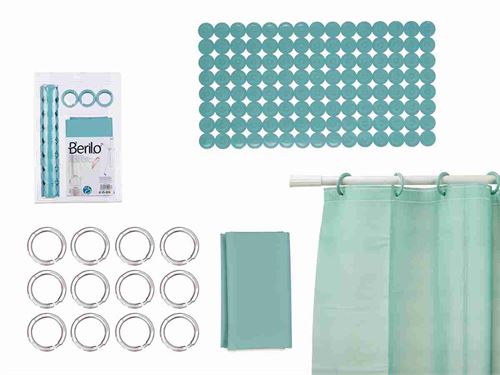 89390 CORTINA PEVA COM TAPETE WC