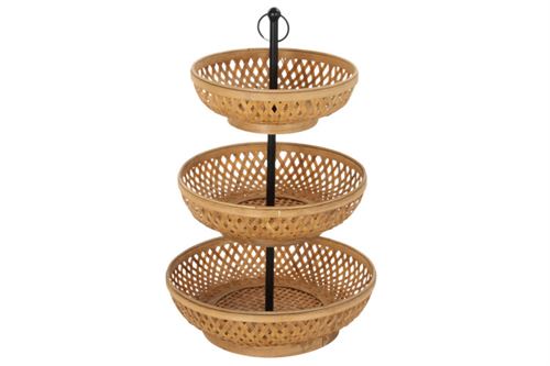PC-189069 FRUTEIRA BAMBU METAL 40X40X70 NATURAL CASTANHO