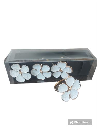 722185 S/4 PORTA-GUARDANAPOS FLOR PLÁSTICO 4 CM