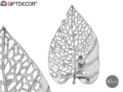 FOLHA METAL DECORATIVA PRATEADA 30CM