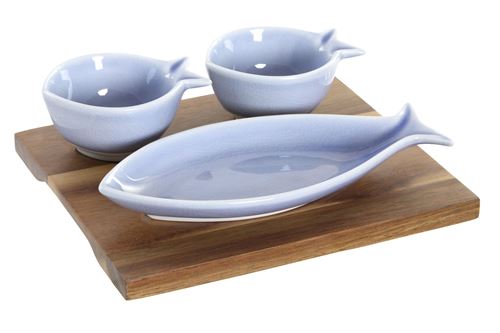 APERITIVO SET 4 PORCELANA 19,5X16,5X1,3