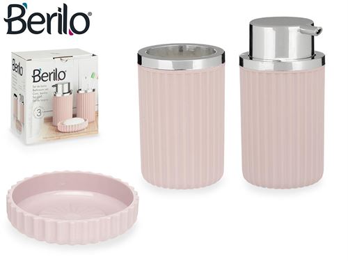 64065 SET CASA BANHO ROSA 15,5 x 10,5 x 16,2 cm.