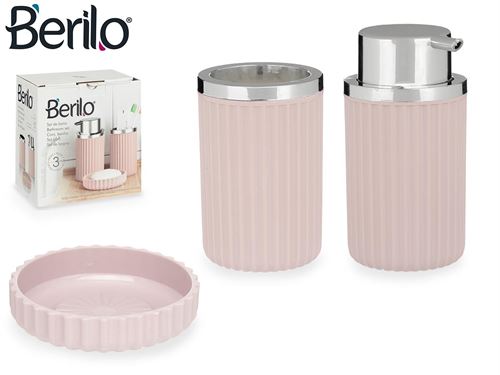 SET CASA BANHO ROSA 15,5 x 10,5 x 16,2 cm.