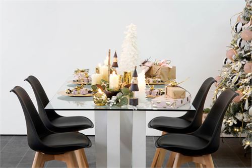 MB-204776 CADEIRA PP PU 48X55X83 PRETO ACOLCHOADO