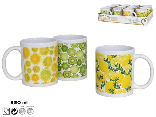 980357 CANECA CERAMICA 330ML FRESH FRUIT