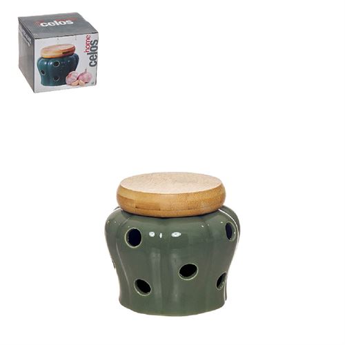 24351 CAIXA P/ ALHOS PORCELANA E BAMBU C 11,50 L 11,50 A 10,00
