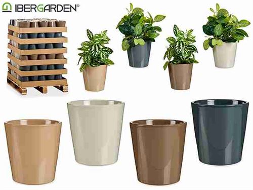 34916 VASO CERAMICA CONICO 16,5 x 16,5 x 16 cm. 4CORES