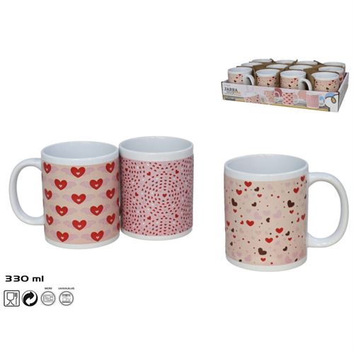 194110 CANECA CERAMICA  330ML 3 SORTIDOS