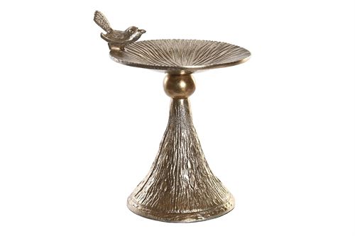 AL-194103 CASTIÇAL ALUMINIO PASSARO OURO 16X10X19CM