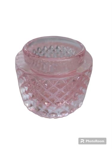 64300 PORTA-VELAS DUPLO PONTOS PEQ ROSA 8X8X7CM