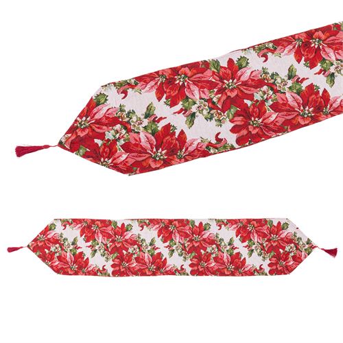 723027 CORREDOR MESA FLORES POLIESTER 33 X 180 CM
