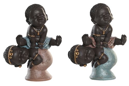 FD-205640 FIGURA RESINA AFRICANA 13,5X7,5X14,7CM 2MOD