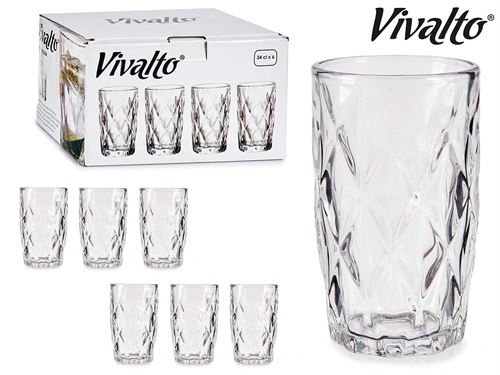 COPO VIDRO 340ML DIAMANTE SET6