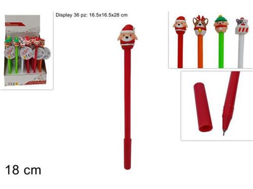 88584 CANETA C/BONECO DE NATAL 4MOD 18CM