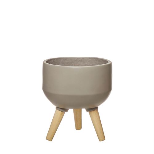 45170 VASO POLIRESINA COM PÉS DE MADEIRA C 27,00 L 27,00 A 15,00