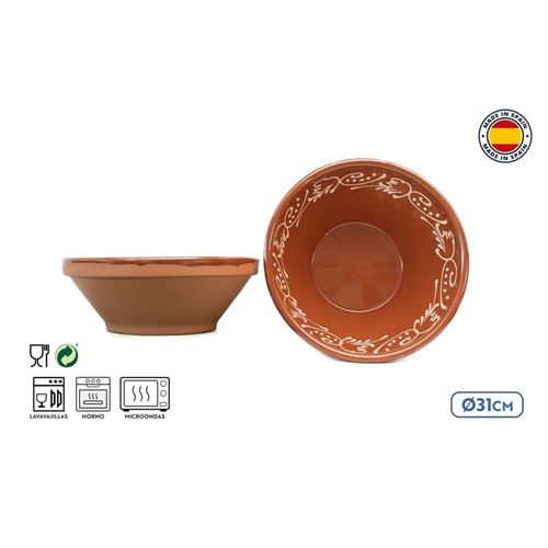 2401 SALADEIRA BARRO ESMALTADO DEC.TRADICIONAL 34CM
