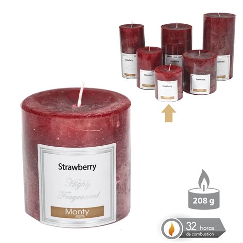 131023 VELA CILINDRICA PERFUMADA VERMELHO 7CM