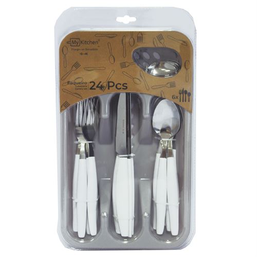 24629 TALHERES T129 BRANCO 24PCS C/ TABULEIRO