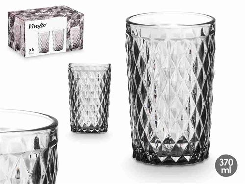 37967 CJ-6 COPOS VIDRO DIAMANTE CINZENTO XX370ML
