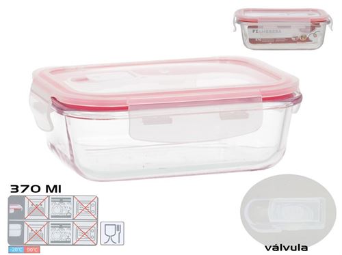 578668 LANCHEIRA RETANGULAR COM VÁLVULA DE 370ML