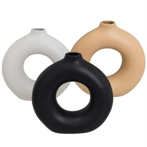 805368 VASO 3 CORES SORTIDAS CERÂMICA 26 X 9 X 25 CM