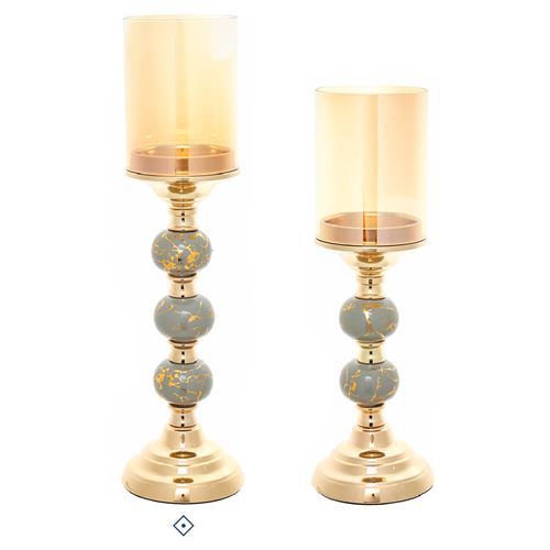 78925 CASTIÇAL DECORATIVO EM METAL E VIDRO C 11,50 L 11,50 A 41,50