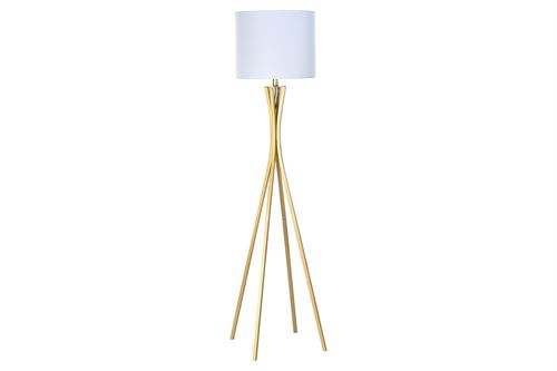 CANDEEIRO PÉ METAL POLIESTER 36X36X155 DOURADO