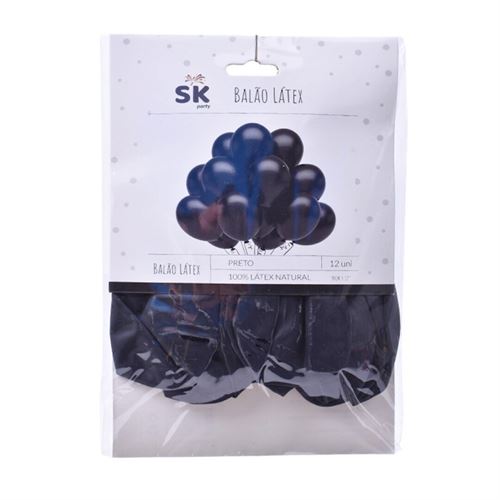 01287 BALAO 12 UNIDADES 30CM PRETO