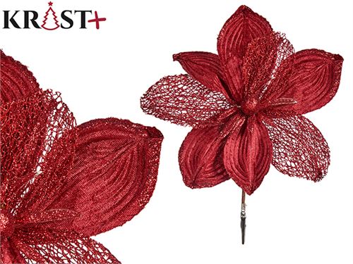 98378 FLOR NATAL VELUDO PEQ GRANATE