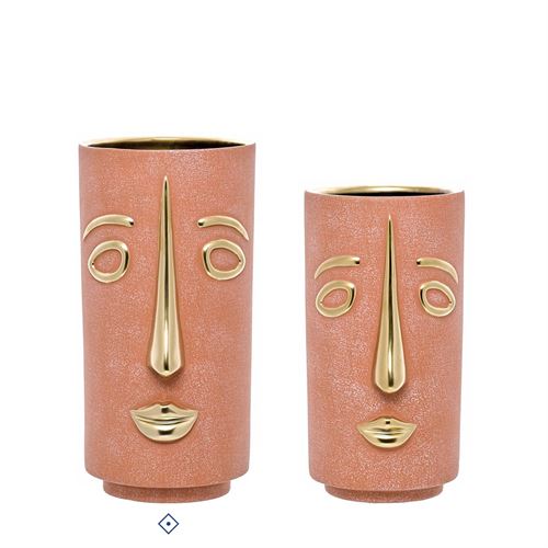 JARRA CERAMICA FACE GOLDEN BRICK 15X15X30CM