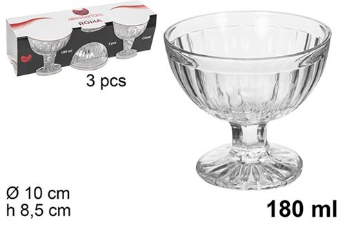 111683 CJ-3TAÇA VIDRO GELADO  ROMA X180ML