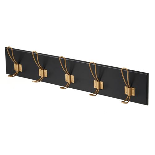 801663 CABIDE PAREDE 5 GANCHOS MADEIRA-METAL 60 X 14 X 7,50 CM