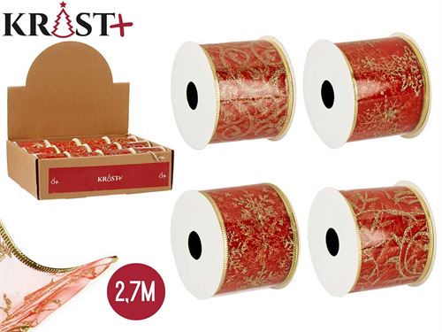 FITA LAÇO 2,7CM VERMELHO 4 SORT