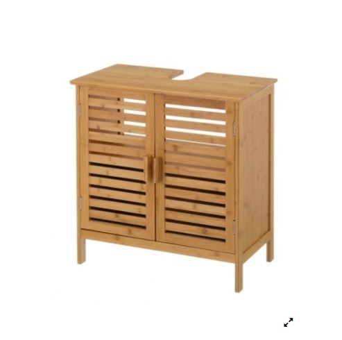 GABINETE DE BANHEIRO 2 PORTAS BAMBU 60 X 30 X 62 CM