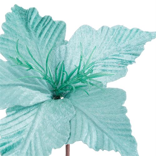742242 POINSETTIA POLIESTER TURQUESA 25 X 25 X 32CM