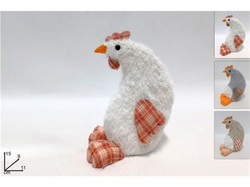 234106 GALINHA PELUCIA 15CM 3 CORES