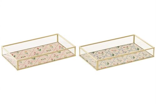 JO-227016 BANDEJA METAL VIDRO 24X14X4CM
