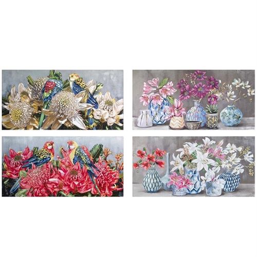 89239 QUADRO EXOTICAL DECORATIVO  60X120X3CM 4 SORT.