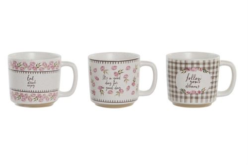 PC-193987 CANECA CERAMICA NEW BONE 13X10X9,5 330ML 3MOD