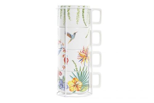 PC-192927 SET CAFE CERAMICA METAL 11X14X27CM MULTICOLOR