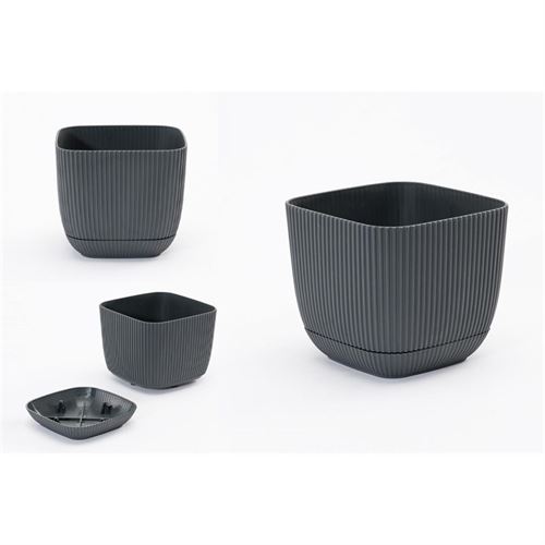 VASO PL KRS-382 CINZA 0.67L 11x11x9.5cm