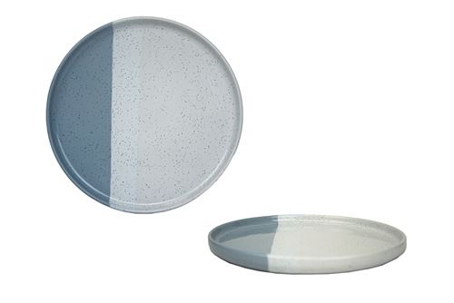 ASSIGE007 PRATO SOBREMESA GEO 21CM AZUL GRES
