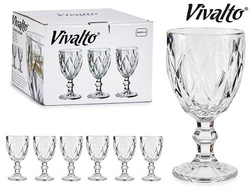 COPO VIDRO DIAMANTE 270ML CX6