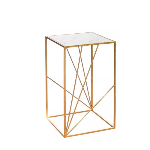 96636 MESA APOIO 35X35X60 C/ FOLHA OURO/MARMORE